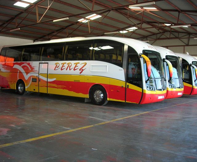 Autocares Hnos. Pérez Salinas buses estacionados 
