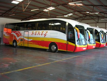 Autocares Hnos. Pérez Salinas buses estacionados 
